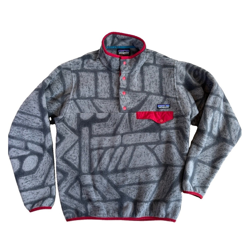 Patagonia Synchilla Mens Snap T Fleece Pullover Small Gray Retro Sweatshirt
